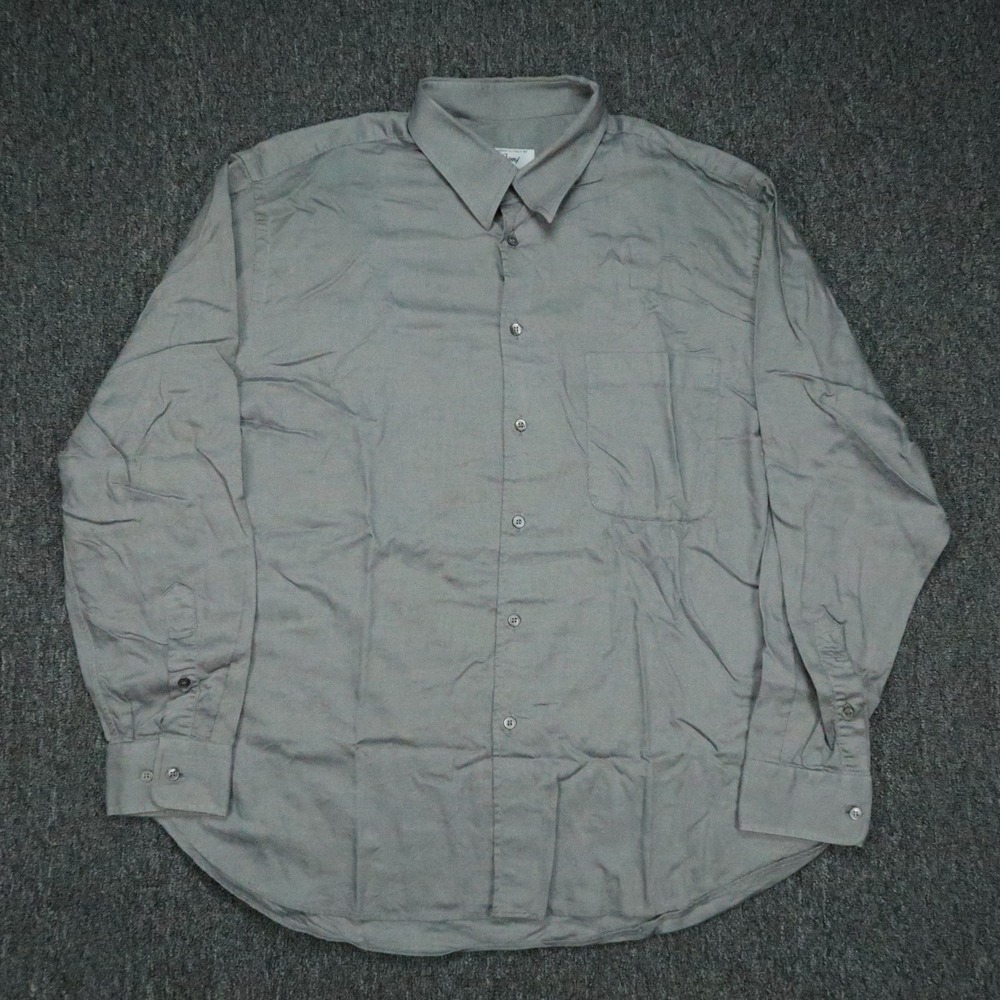 Brioni Shirt Mens XXL Gray Long Sleeve Button Up Neiman Marcus Oxford Italy 2XL